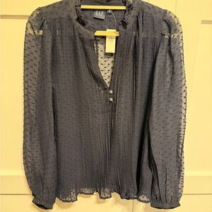 GAP Women's Textured Navy Blouse